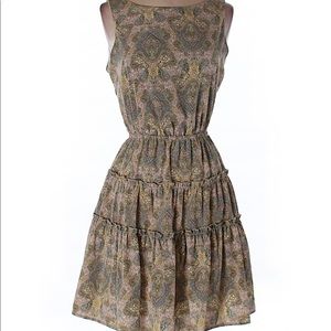 Paisley Dress with Cut Out Back Detail